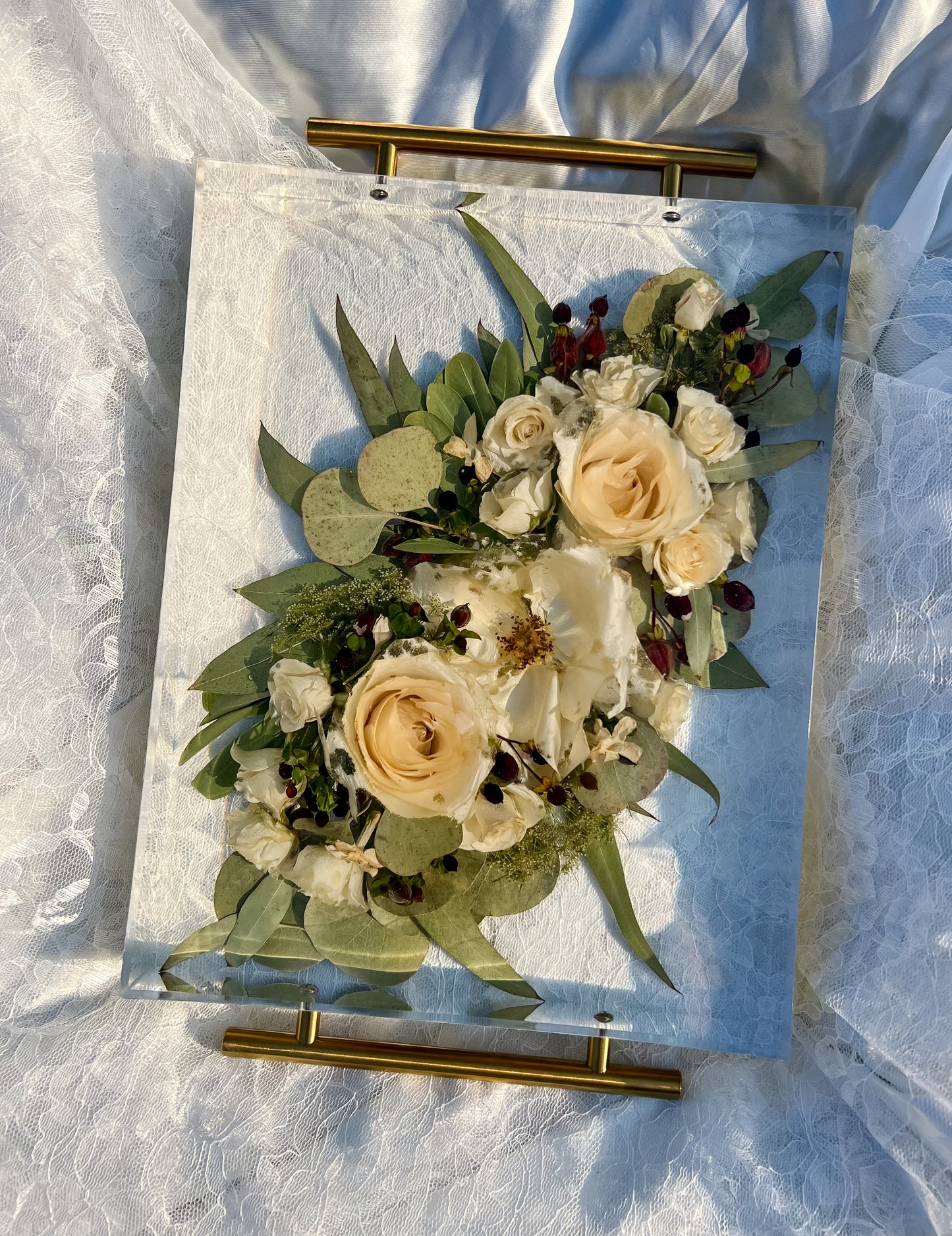Serving Tray Resin Flower Preservation