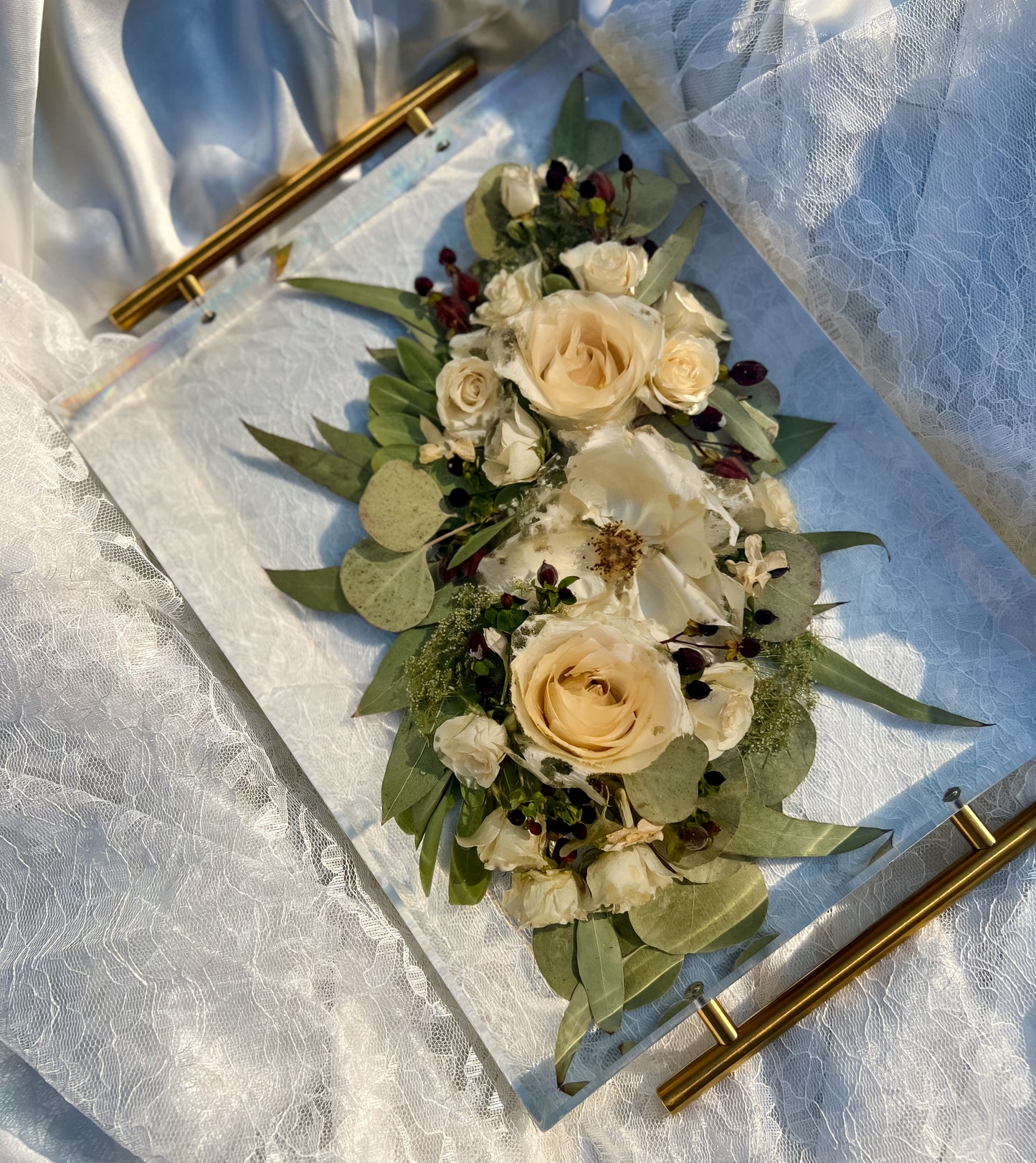 Serving Tray Resin Flower Preservation