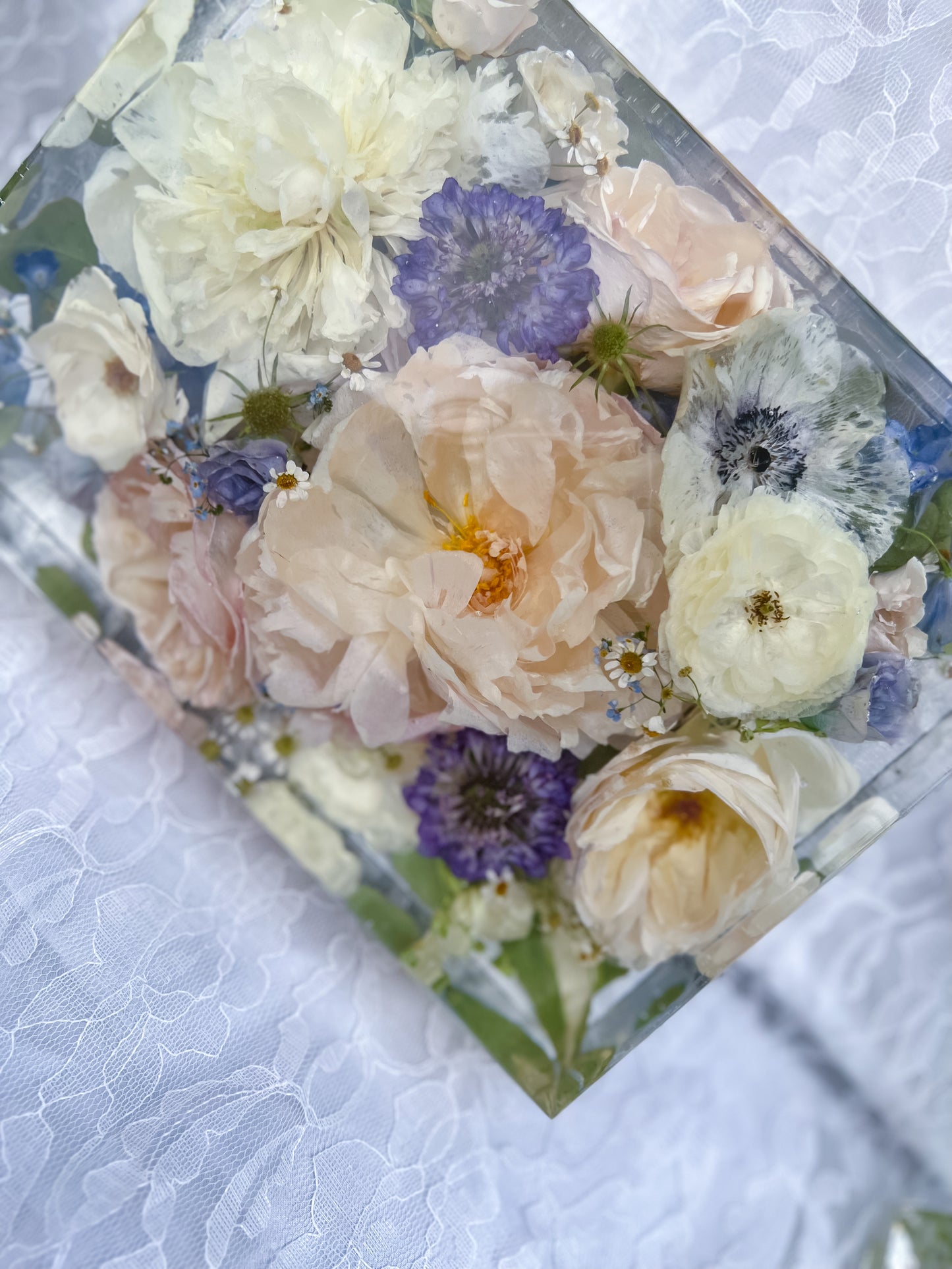 11" x 8" Rectangle Resin Flower Preservation