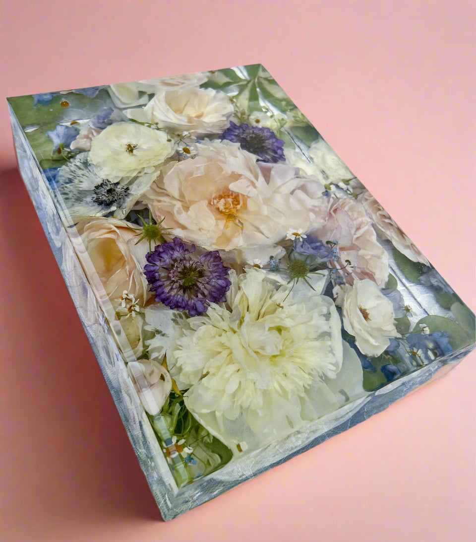 11" x 8" Rectangle Resin Flower Preservation