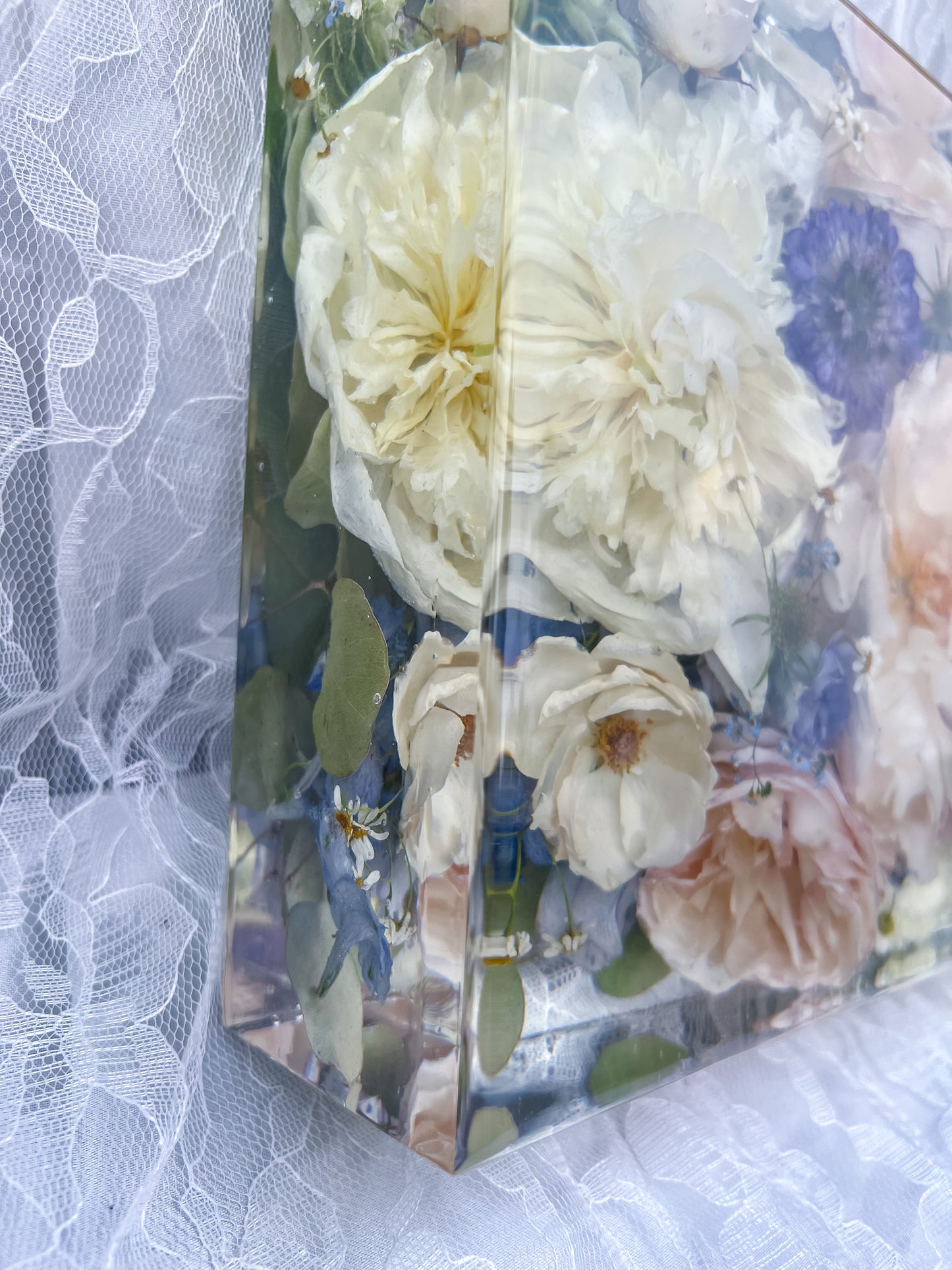 11" x 8" Rectangle Resin Flower Preservation